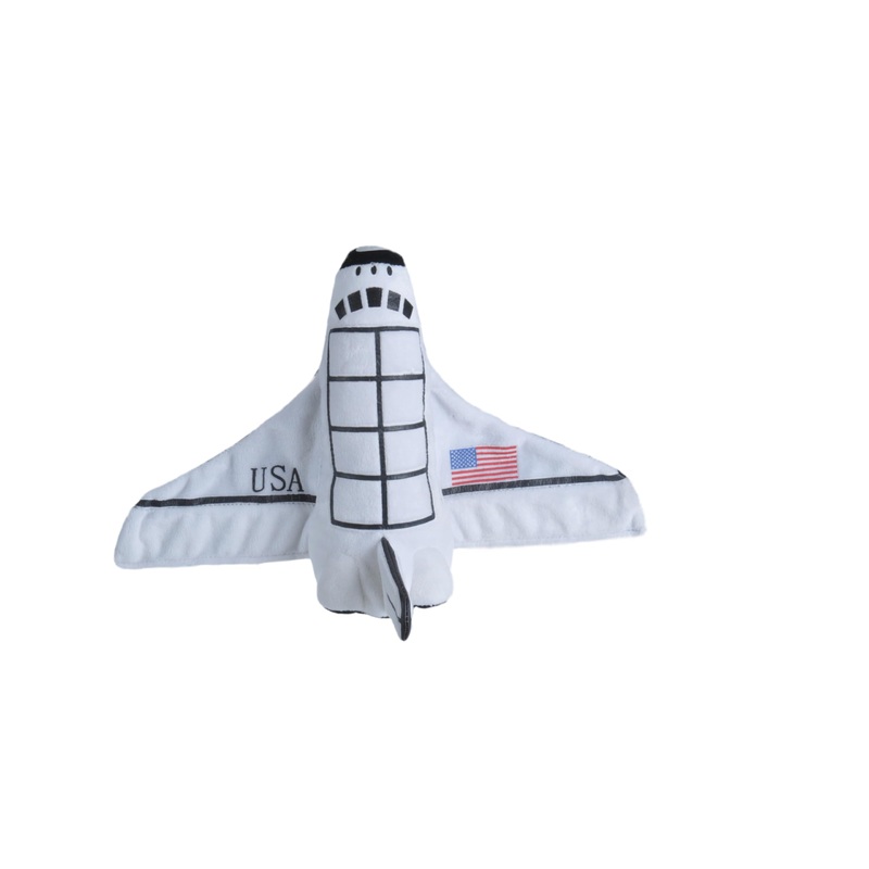 Wild Republic Huggers Space Shuttle Plush Toy, Slap Bracelet, Kids Toys, Rocket Ship, 8' , White