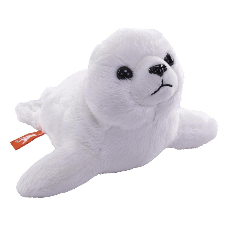 Wild Republic Pocketkins Eco Harp Seal, Stuffed Animal, 5 Inches, Plush Toy, Made From Recycled Materials, Eco Friendly