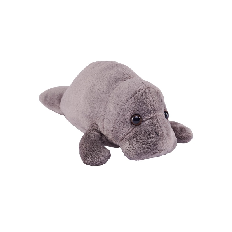 Wild Republic Pocketkins Eco Manatee, Stuffed Animal, 5 Inches, Plush Toy, Made From Recycled Materials, Eco Friendly