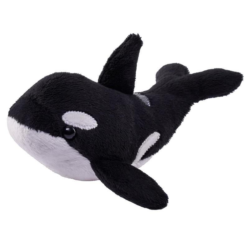 Wild Republic Pocketkins Eco Orca, Stuffed Animal, 5 Inches, Plush Toy, Made From Recycled Materials, Eco Friendly