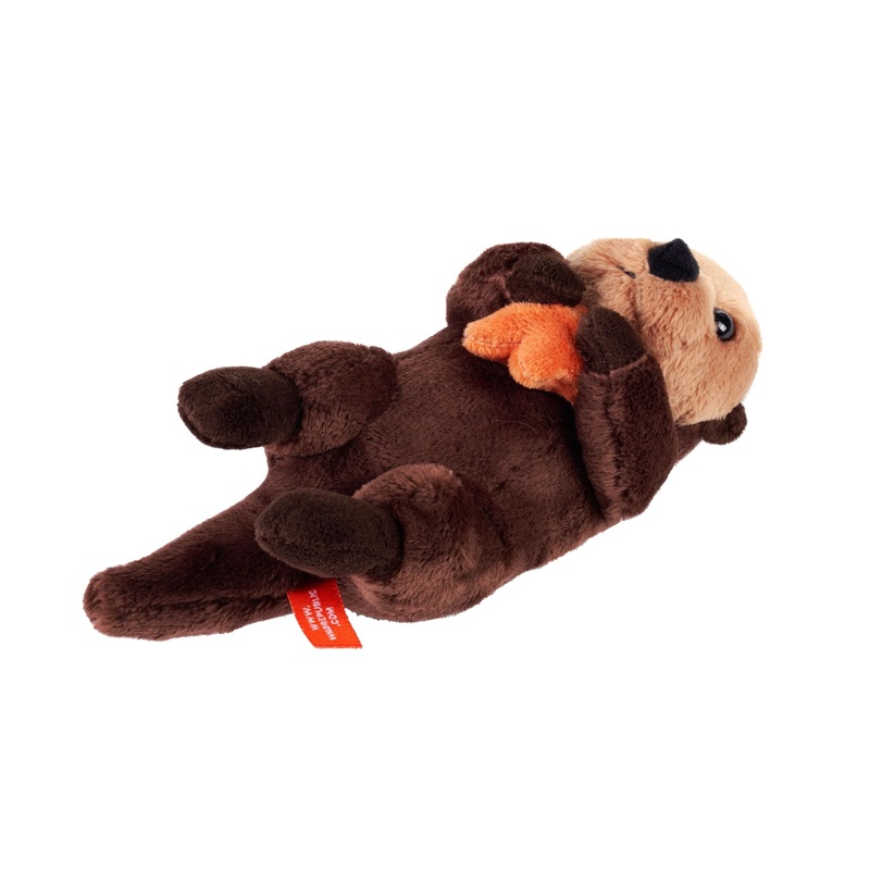 Wild Republic Pocketkins Eco Sea Otter, Stuffed Animal, 5 Inches, Plush Toy, Made From Recycled Materials, Eco Friendly