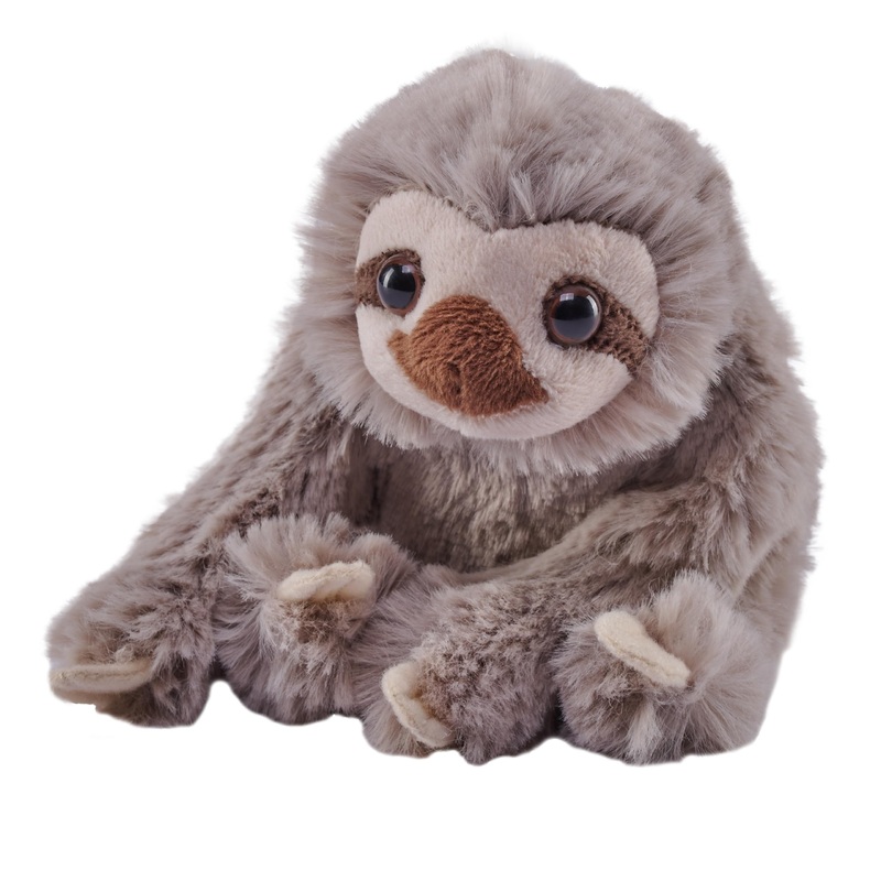 Wild Republic Pocketkins Eco Sloth, Stuffed Animal, 5 Inches, Plush Toy, Made From Recycled Materials, Eco Friendly