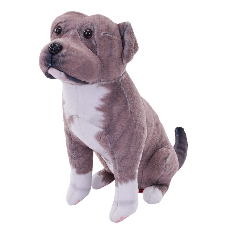 Wild Republic Rescue Dog, Pitbull, Stuffed Animal, With Sound, 5.5 Inches, Gift For Kids, Plush Toy, Fill Is Spun Recycled Water Bottles