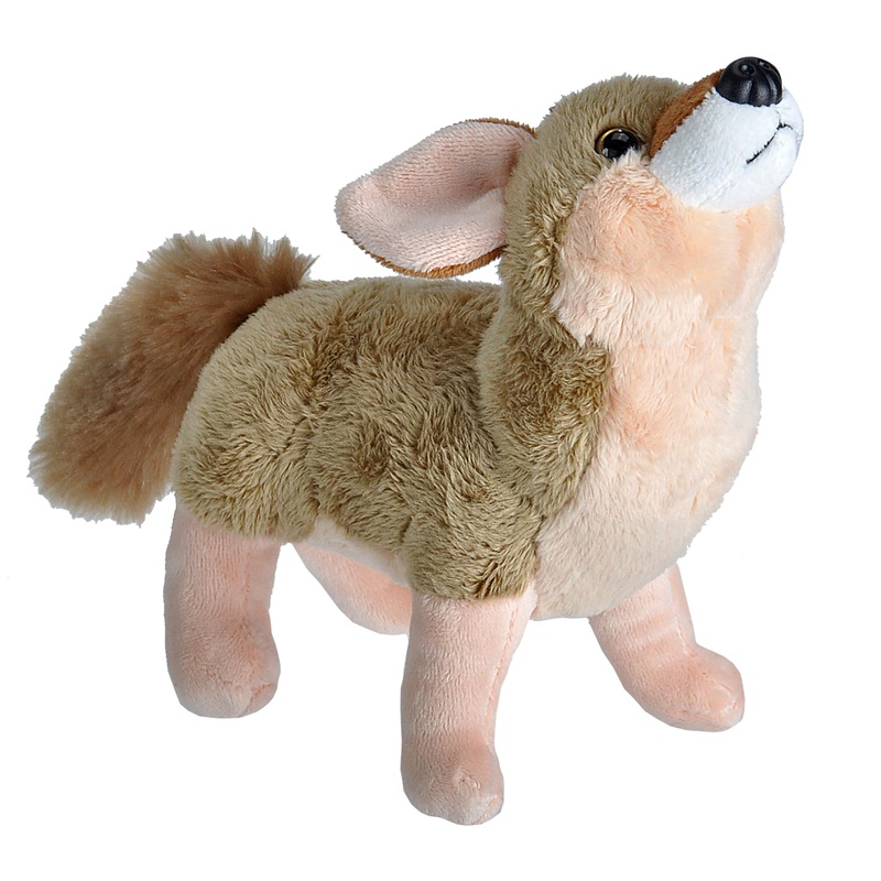 Wild Republic Wild Calls Coyote, Authentic Animal Sound, Stuffed Animal, Eight Inches, Gift For Kids, Plush Toy, Fill Is Spun Recycled Water Bottles, 6' (23313)