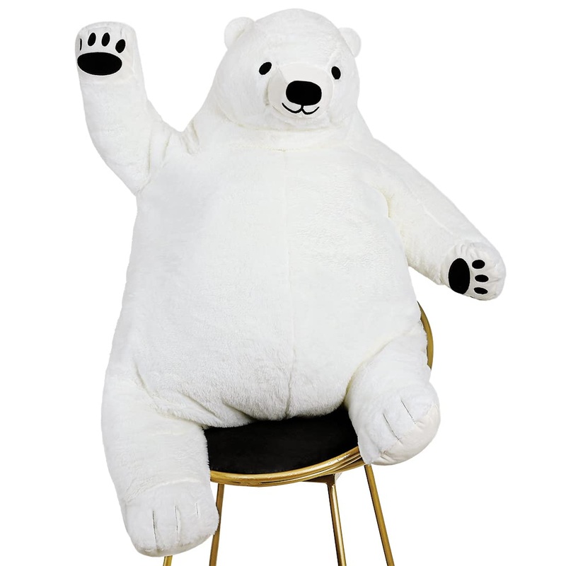 Yeqivo Giant Djungelskog Bear Huge White Bear, Simulation Giant Stuffed Bear Soft Big Bear Plush Toy Gifts For Kids Girlfriend(W