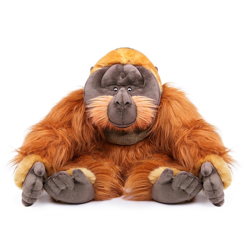 Zhongxin Made Orangutan Plush Toy, Realistic Orangutan Stuffed Animals 21In, Unique Forest Plushie Toys Model Dolls Collection F