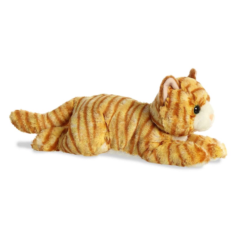 Aurora Adorable Flopsie Ginger Cat Stuffed Animal - Playful Ease - Timeless Companions - Orange 12 Inches