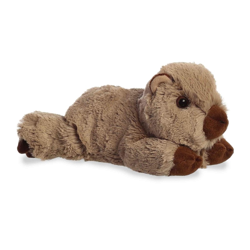 Aurora Adorable Mini Flopsie Winnie Wombat Stuffed Animal - Playful Ease - Timeless Companions - Brown 8 Inches