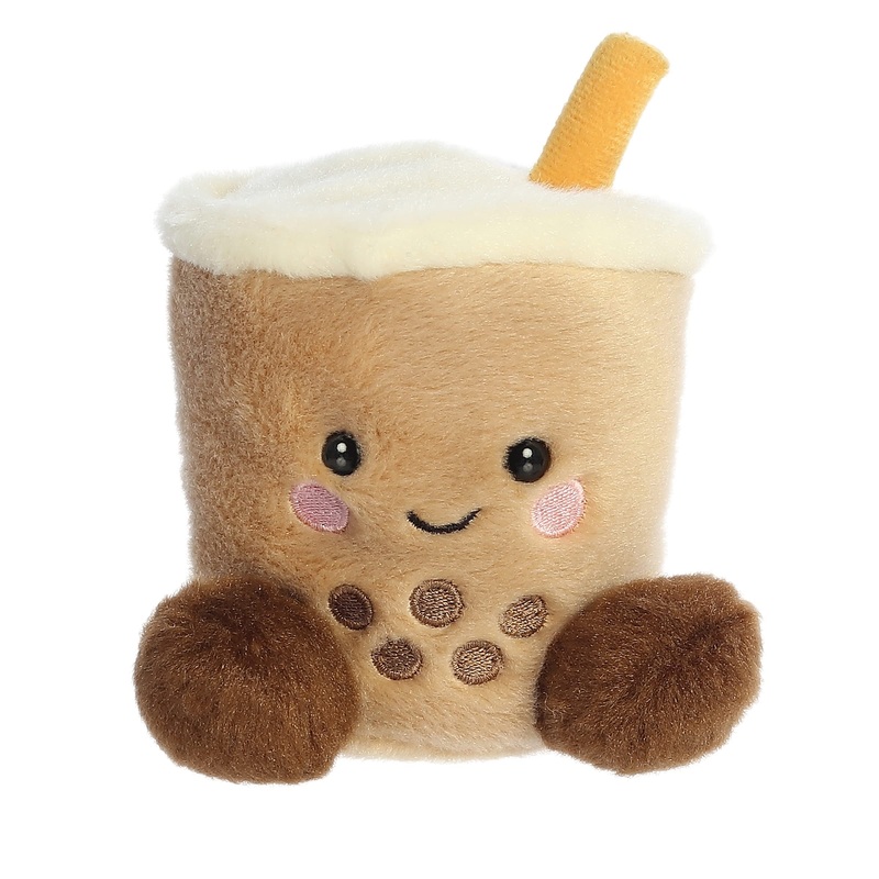 Aurora Adorable Palm Pals Milky Tea Boba Stuffed Animal - Pocket-Sized Play - Collectable Fun - Brown 5 Inches