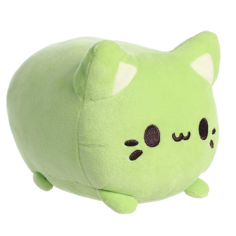 Aurora Enchanting Tasty Peach Green Tea Meowchi Stuffed Animal - Bright & Colorful Design - Showpiece Plush - Green 7 Inches