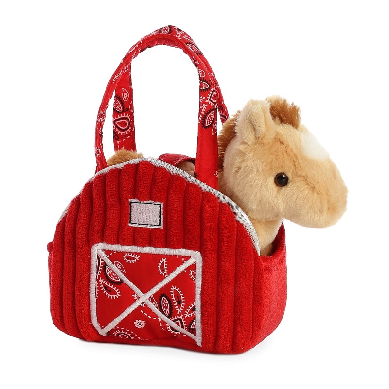 Aurora Fashionable Fancy Pals Red Barn Horse Stuffed Animal - On-The-Go Companions - Stylish Accessories - Red 7 Inches