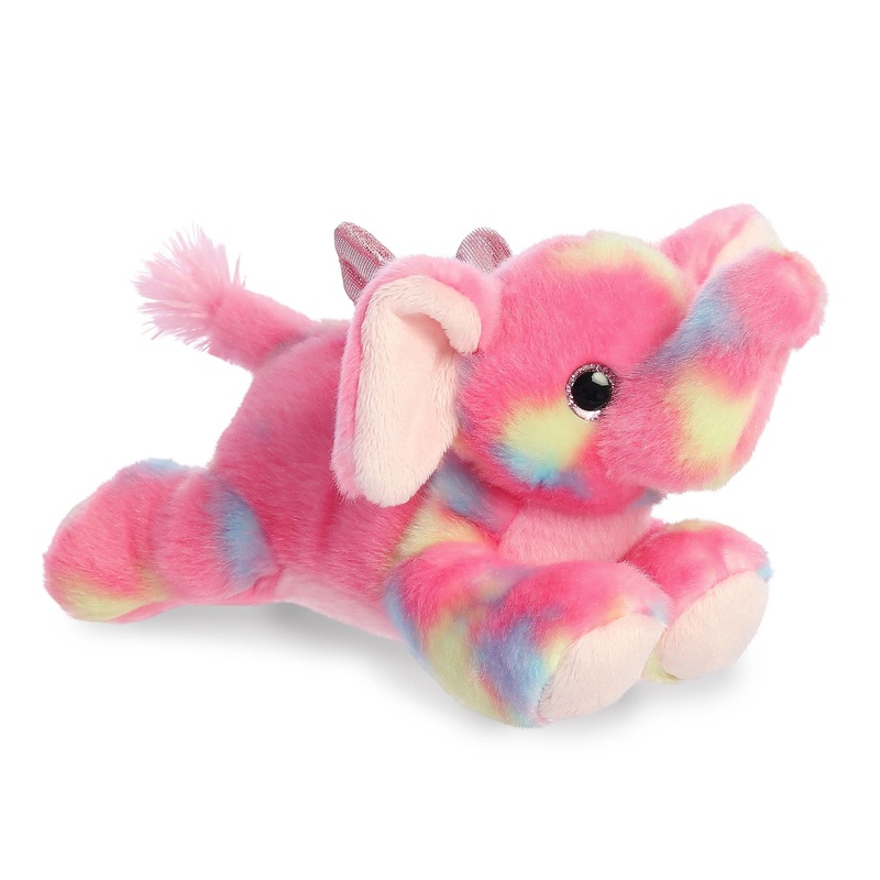 Aurora Vibrant Bright Fancies Candyapple Elephant Stuffed Animal - Eye-Catching Fun - Delightful Cuddles - Pink 7 Inches