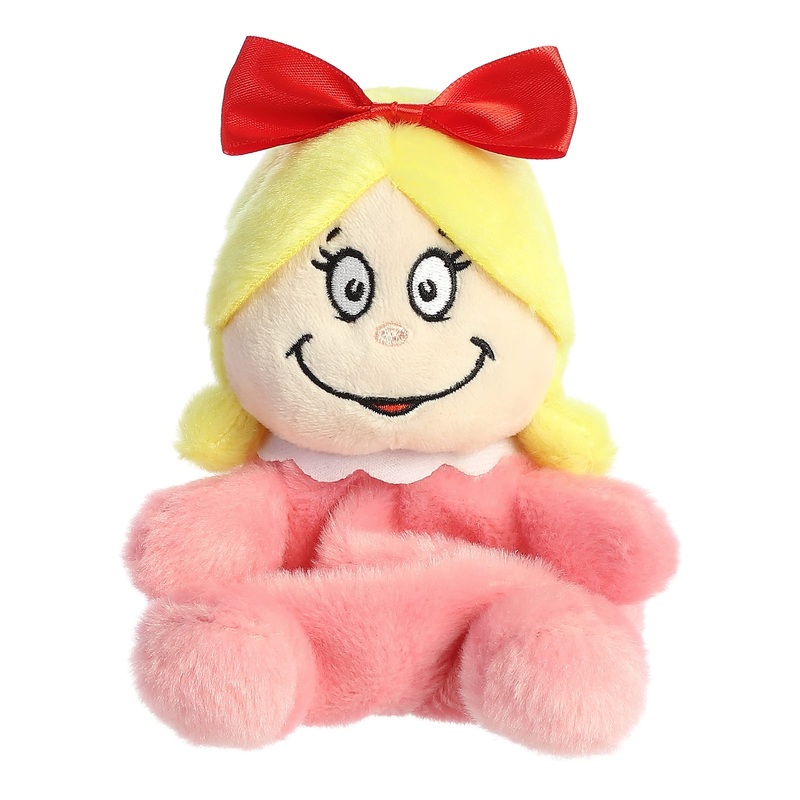 Aurora Whimsical Dr. Seuss Cindy-Lou Who Palm Pals Stuffed Animal - Magical Storytelling - Officially Licensed - Pink 5 Inches