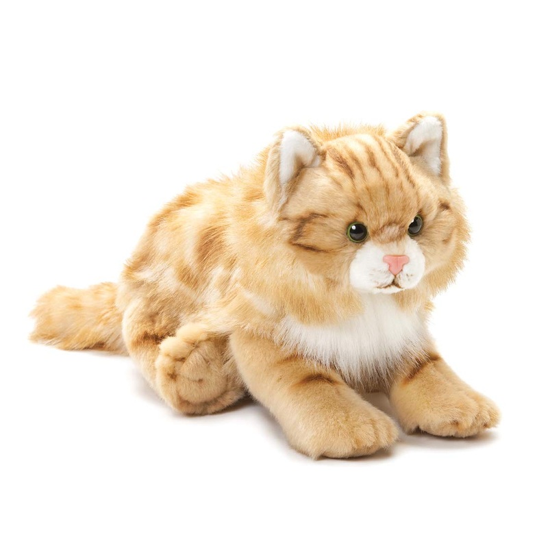 Demdaco Large Maine Coon Cat Striped Ginger Children'S Plush Stuffed Animal Toy