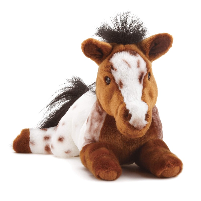 Demdaco Laying Large Appaloosa Horse Spotted Children'S Plush Stuffed Animal