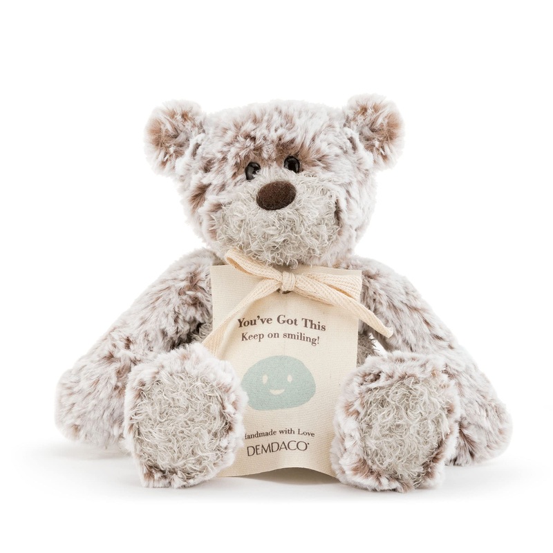 Demdaco Smiling Mini Giving Bear Brown 8.5 Inch Plush Polyester Fabric Stuffed Animal