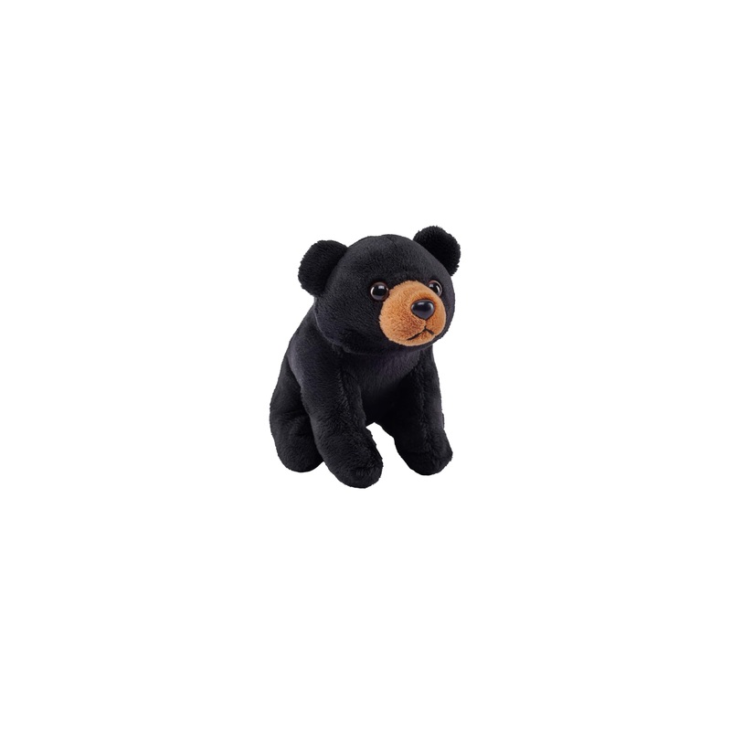 Wild Republic Pocketkins Eco Black Bear, Stuffed Animal, 5 Inches, Plush Toy, Made From Recycled Materials, Eco Friendly