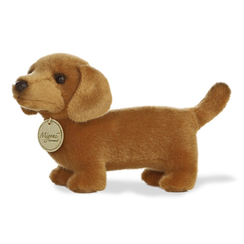 Aurora Adorable Miyoni Dachshund Stuffed Animal - Lifelike Detail - Cherished Companionship - Brown 8 Inches