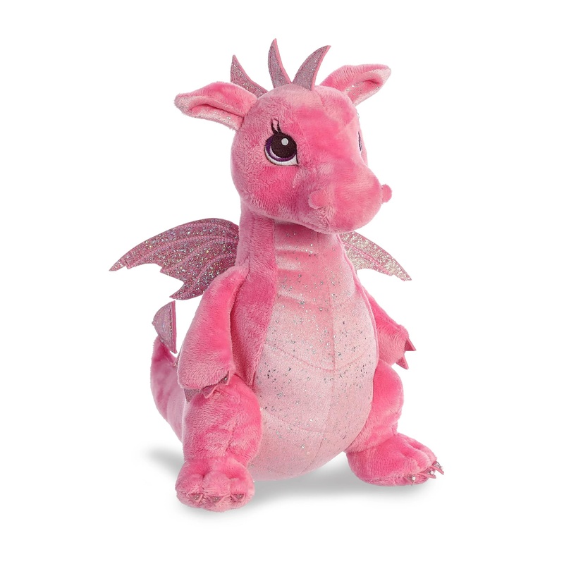 Aurora Enchanting Sparkle Tales Dahlia Dragon Stuffed Animal - Magical Adventures - Endless Play - Pink 12 Inches