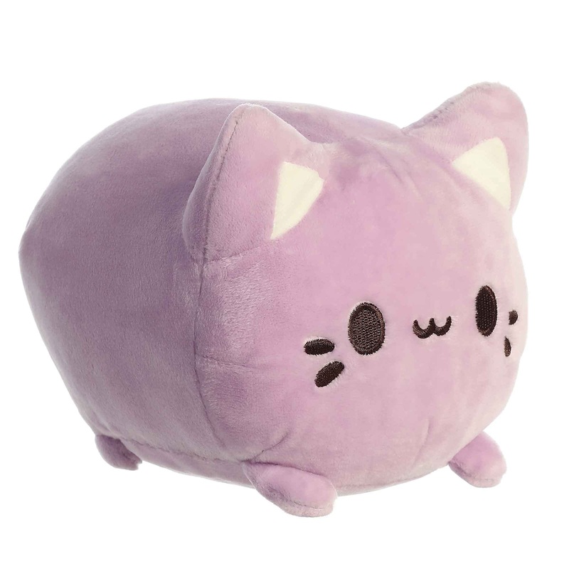Aurora Enchanting Tasty Peach Taro Meowchi Stuffed Animal - Bright & Colorful Design - Showpiece Plush - Purple 7 Inches