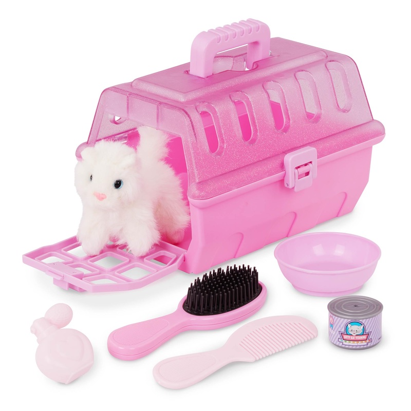 Battat- Play Circle- Pet Carrier  Stuffed Animal Kitten  Plush Toys- Pretend Play  3 Years +