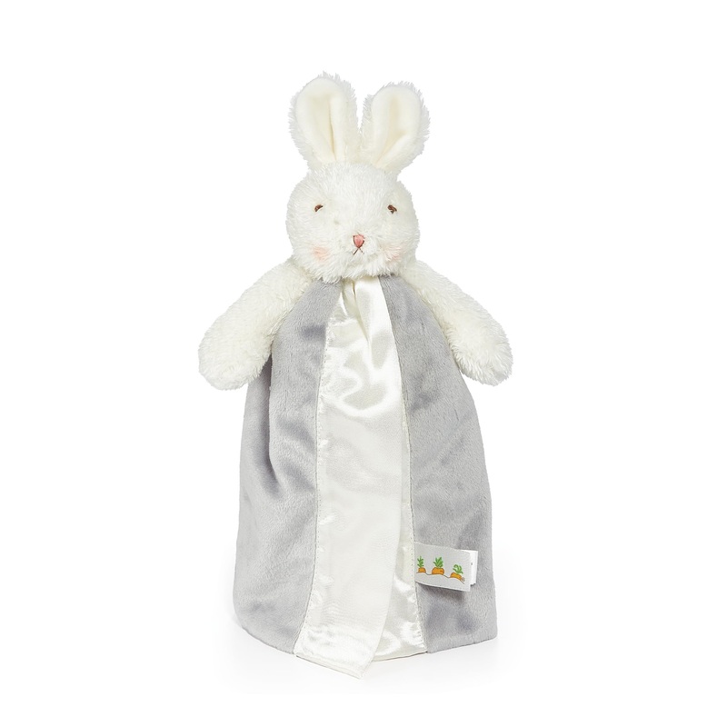 Bunnies By The Bay Bloom Bunny Bye Bye Buddy - Travel Size Baby Lovey - 11 Inch Stuffed Rabbit And Baby Blanket - Super Soft Velour With Satin Lining