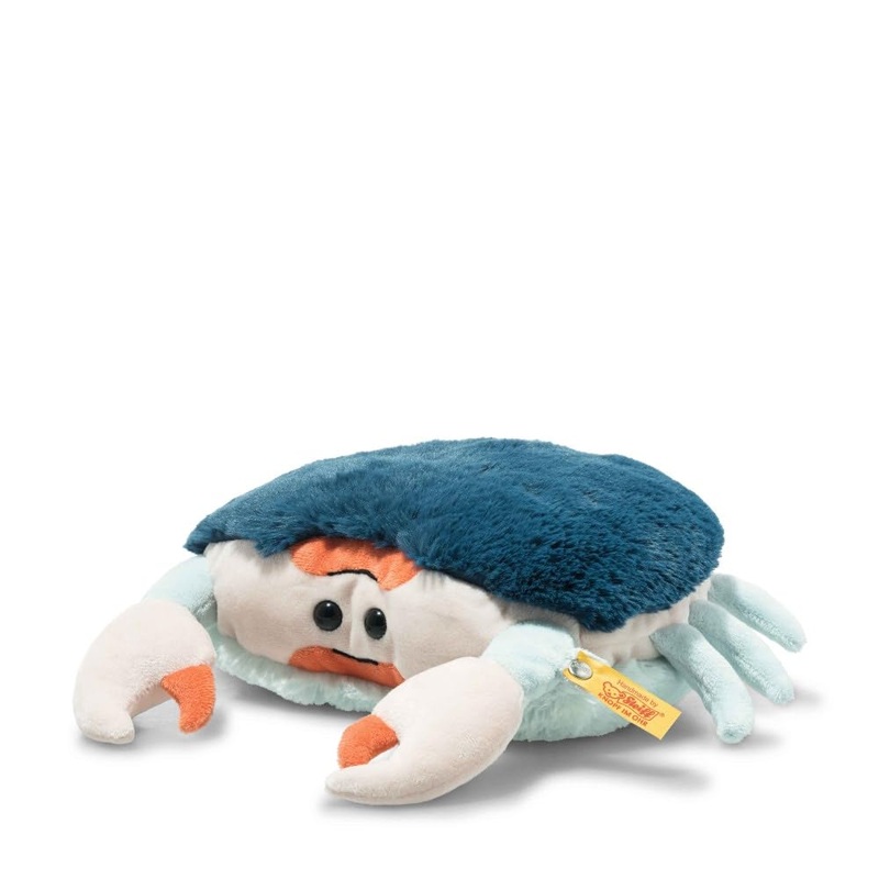 Steiff Curby Crab, Premium Crab Stuffed Animal, Crab Toys, Stuffed Crab, Crab Plush, Cute Plushies, Plushy Toy For Girls Boys And Kids, Soft Cuddly Friends (Blue & Orange, 8')