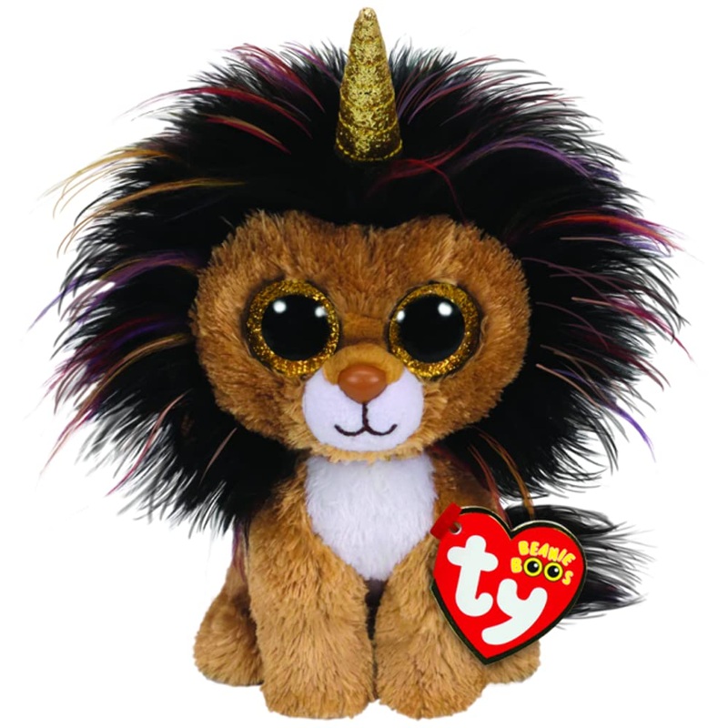 Ty 1607-36252 36252 Beanie Boos Ramsey Lion With Horn, Multicolored, 15 Cm
