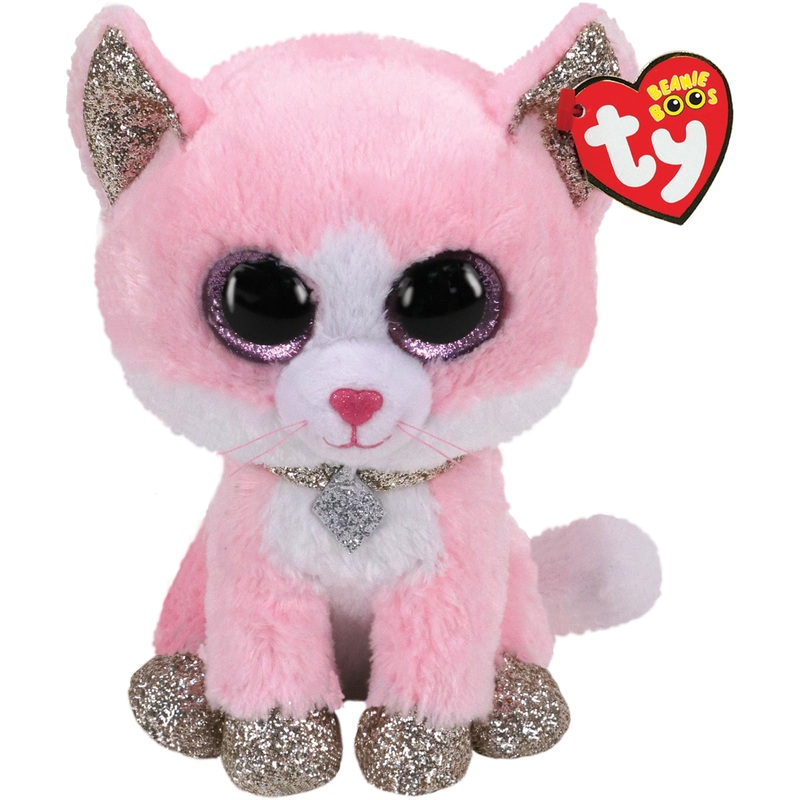 Ty 2007516 Fiona Cat Beanie Boo Pink Stuffed Animal, Multicoloured, 3.1 X 2.75 X 5.51 Centimeters