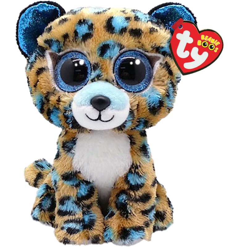 Ty Boo Animals Beanie Boo'S-Plush Cobalt The Leopard 15Cm-Ty36691, Ty36691, Beige, Blue, White, Small