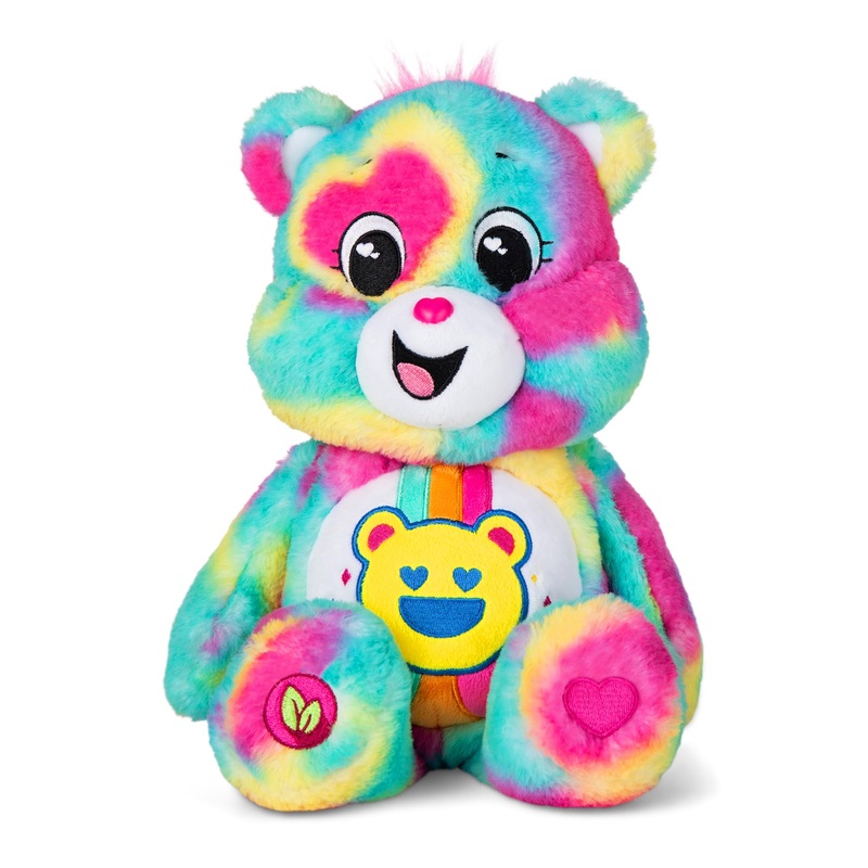 Care Bears 14 Good Vibes Bear- Tie-Dye Multicolored Plushie For Ages 4+  Perfect Stuffed Animal Support Gift, Super Soft And Cuddly  Good For Girls And Boys, Employees, Collectors