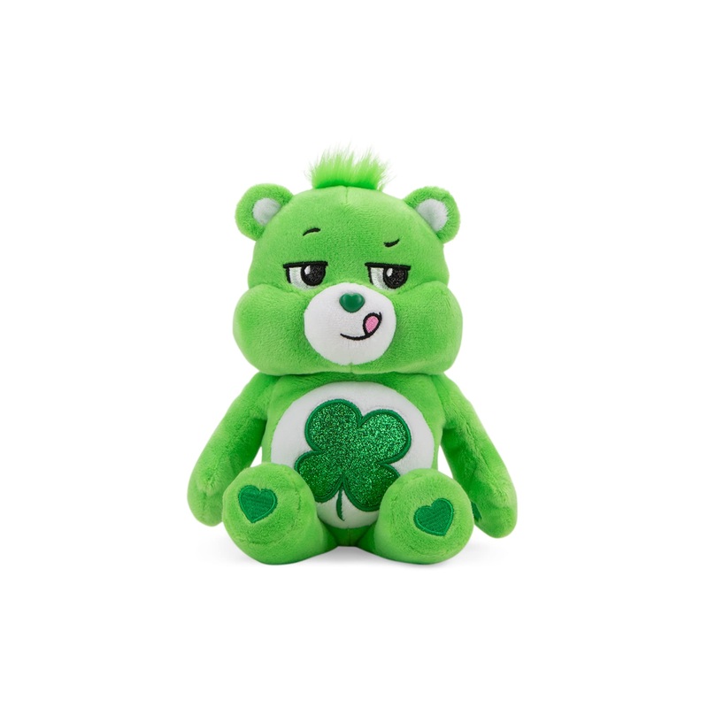 Care Bears 9' Bean Plush (Glitter Belly) - Good Luck Bear - Soft Huggable Material!