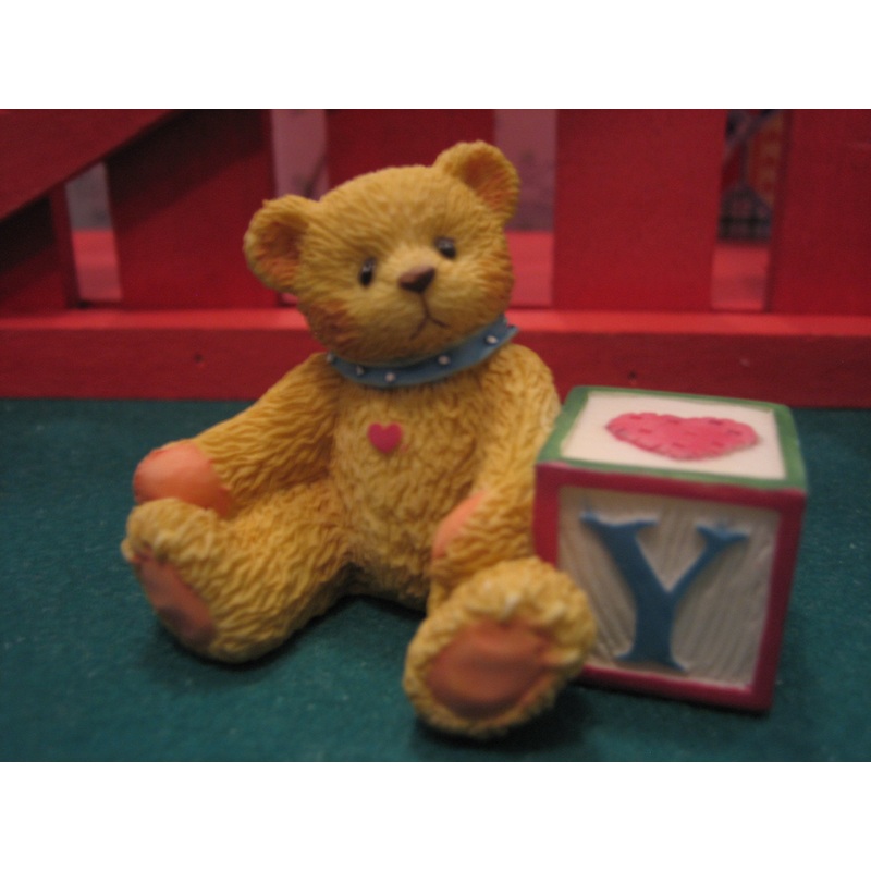 Cherished Teddies Bear Wtih Abc Letter Block Y