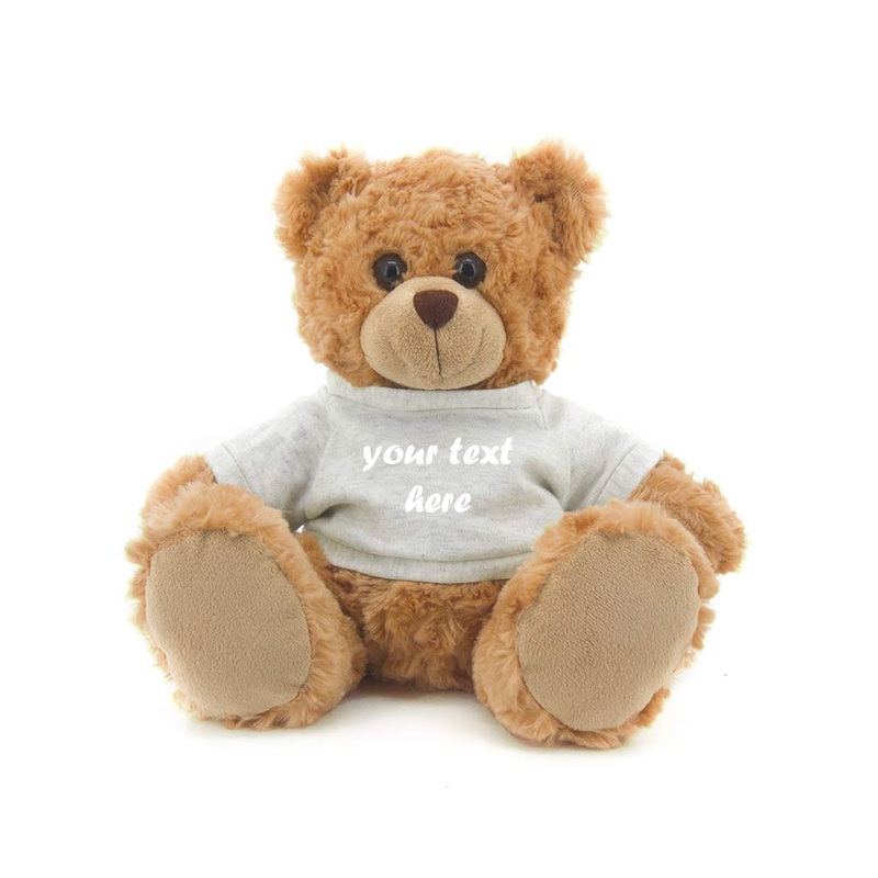 Plushland Teddy Bear 11 Inch, Stuffed Animal Personalized Gift - Great Present For Mothers Day, Valentine, Graduation, Birthday,Anniversary, Get Well,Christmas (Mocha Bear, Gray)