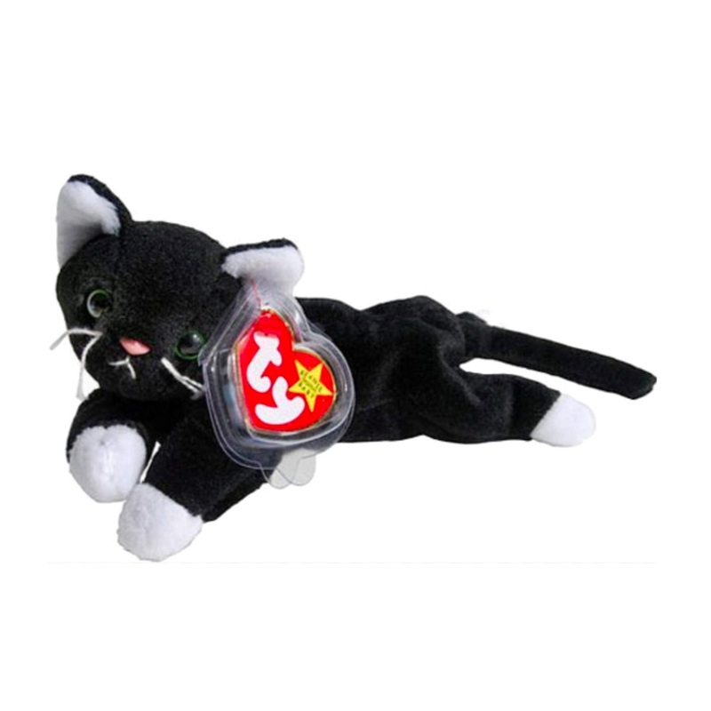 Ty Beanie Babies Zip The Black Cat With White Paws