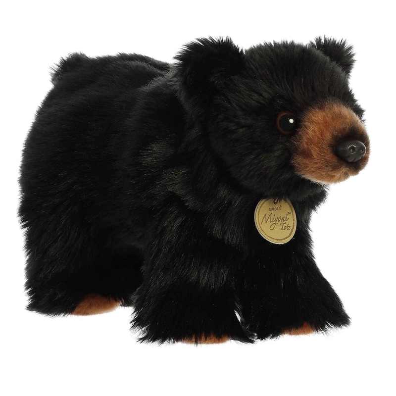 Aurora Adorable Miyoni Tots Black Bear Cub Stuffed Animal - Lifelike Detail - Cherished Companionship - Black 10 Inches