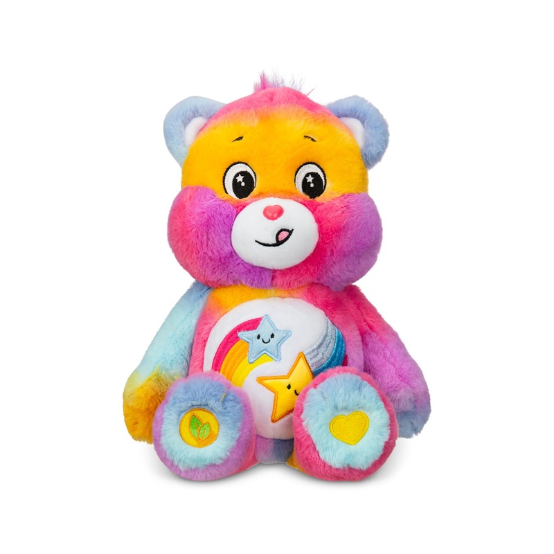 Care Bears Medium Plush Dare To Tie Dye Plushie For Ages 4+  Stuffed Animal, Super Soft And Cuddly  Good For Girls And Boys, Employees, Collectors, Great Valentines Day Gift For Kids