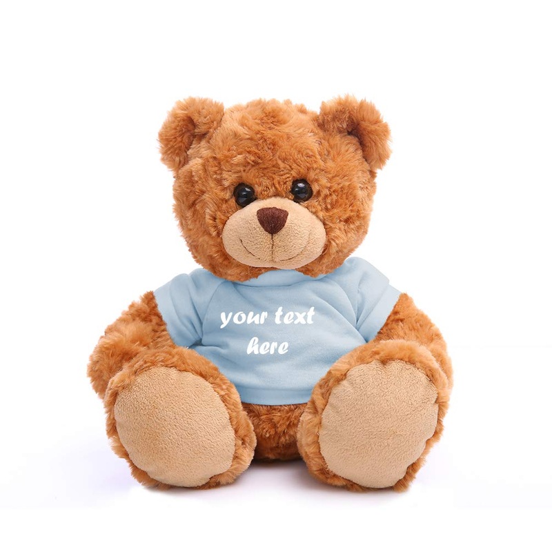 Plushland Teddy Bear 11 Inch, Stuffed Animal Personalized Gift - Great Present For Mothers Day, Valentine, Graduation, Birthday,Anniversary, Get Well,Christmas (Mocha Bear, Kelly Green)
