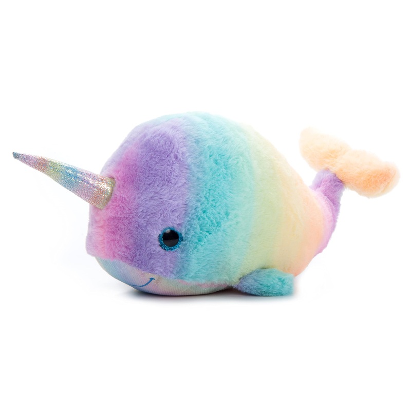 The Petting Zoo Narwhal Stuffed Animal Plushie, Ombrez Ocean Animals, Rainbow Narwhal Plush Toy 15 Inches