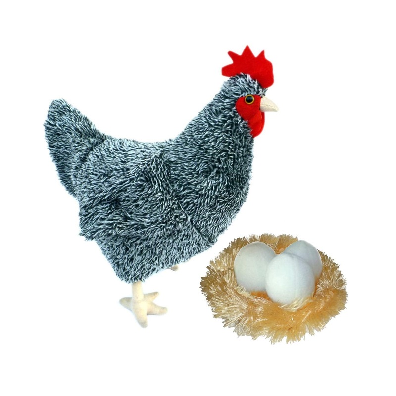 Adore 12' Standing Barbara The Hen Chicken With Eggs And Nest Stuffed Animal Plush Toy