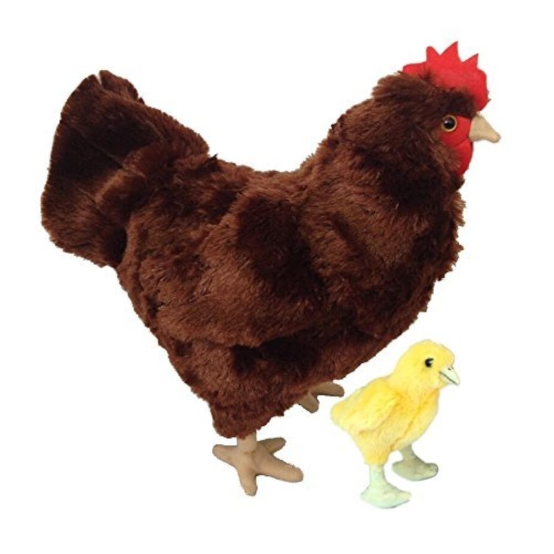 Adore 12' Standing Ruby The Hen Chicken With Baby Chick Stuffed Animal Plush Toy