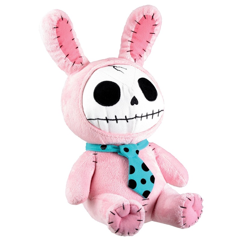 Summit Collection Furrybones Pink Bunny Bun Bun Wearing Polka Dotted Blue Tie Plush Doll