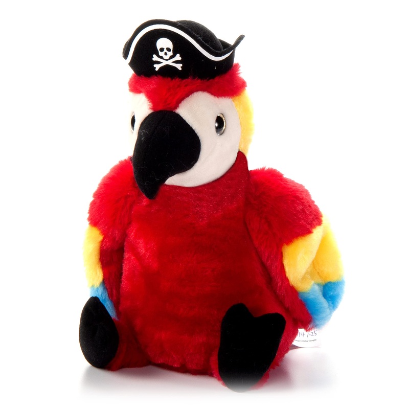 The Petting Zoo Parrot Stuffed Animal Plushie, Gifts For Kids, Pirate Animals, Pirate Parrot Plush Toy 10 Inches