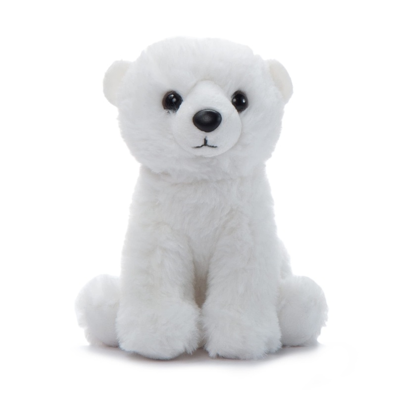 The Petting Zoo Polar Bear Stuffed Animal Plushie, Gifts For Kids, Wild Onez Babiez Zoo Animals, Polar Bear Plush Toy 6 Inches