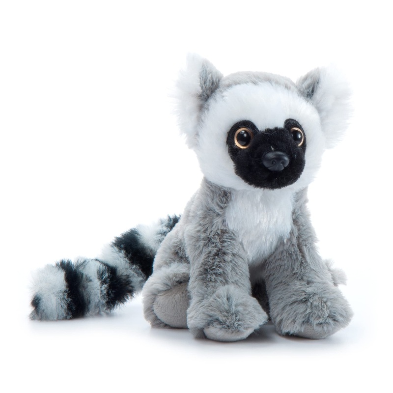 The Petting Zoo Ring-Tailed Lemur Stuffed Animal Plushie, Gifts For Kids, Wild Onez Babiez Zoo Animals, Lemur Plush Toy 6 Inches