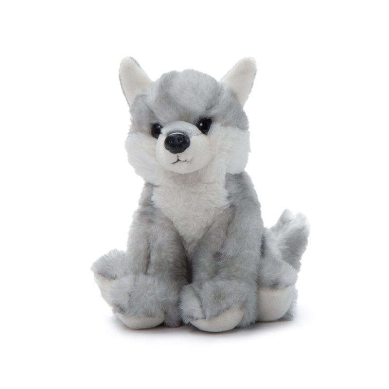 The Petting Zoo Wolf Stuffed Animal Plushie, Gifts For Kids, Wild Onez Babiez Wildlife Animals, Grey Wolf Plush Toy 6 Inches