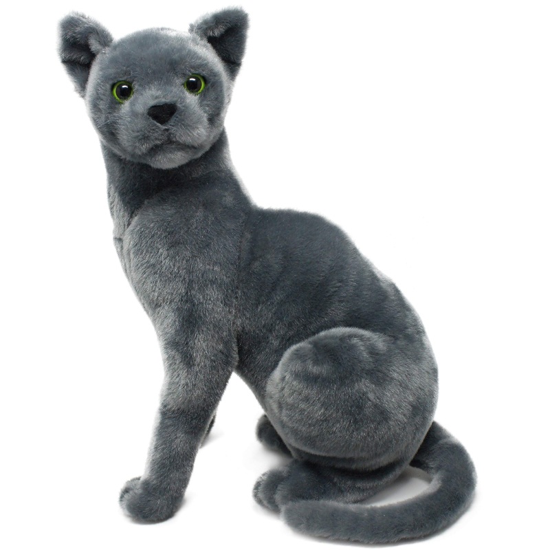 Tigerhart Rae The Russian Blue Cat - 12 Inch Grey Stuffed Animal Plush Gray Cat