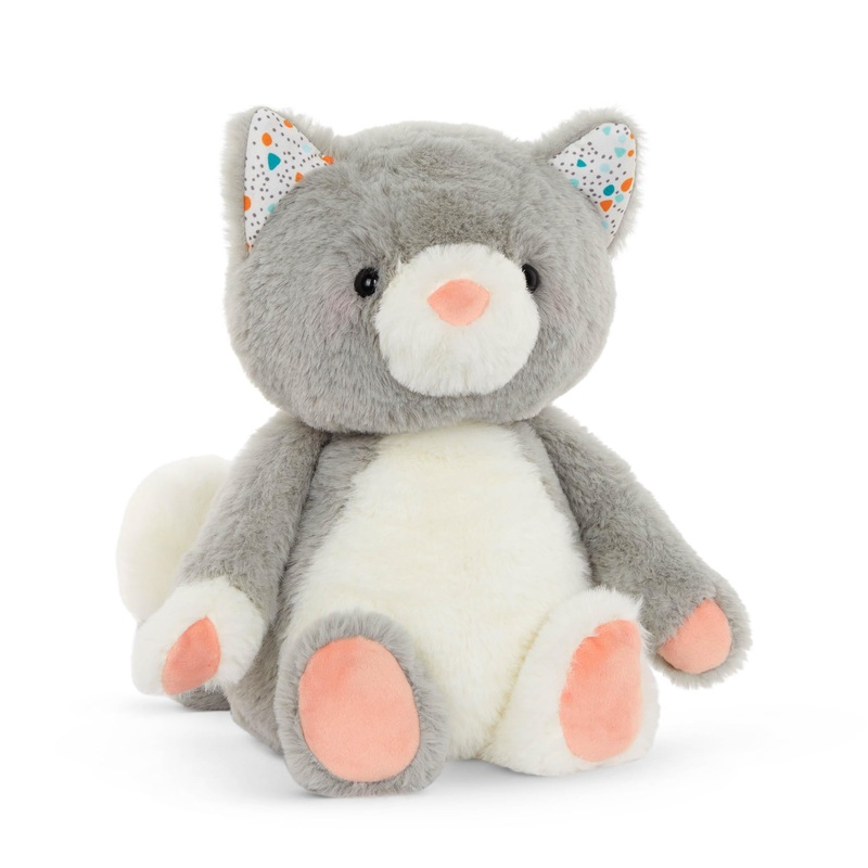 B. Toys- B. Softies- 12' Plush Cat- Stuffed Animal  Super Soft Kitten  Gray & White  12  Washable  Baby, Toddler, Kids  Happyhues  Cloudy Cosmo  0 Months +