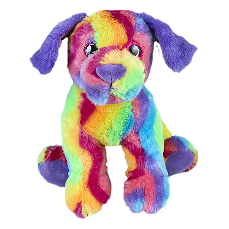 Cuddly Soft 8 Inch Stuffed Rainbow Dog...We Stuff 'Em...You Love 'Em!