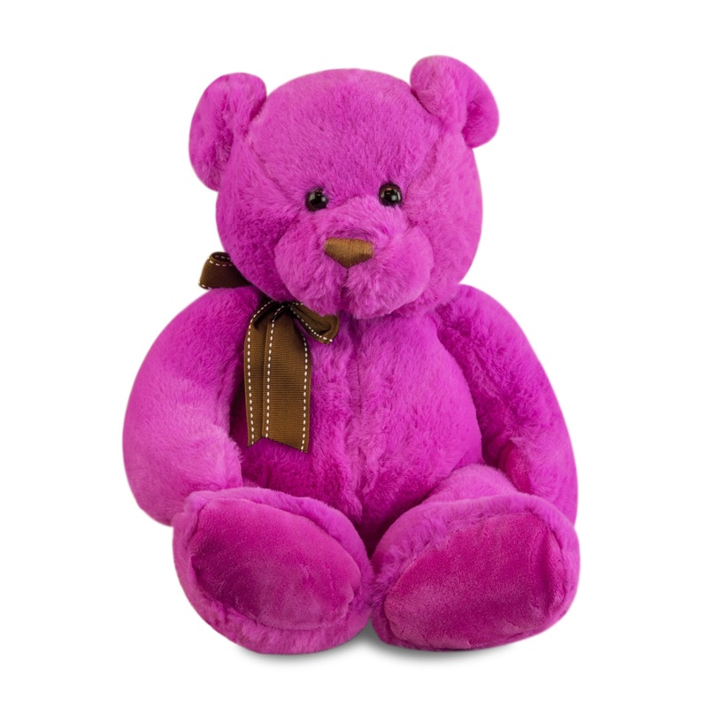 Gitzy Sitting Teddy Bears - Colorful Stuffed Animal For Kids - 12 Inch Plush Bears - (Pink)
